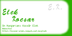 elek kocsar business card